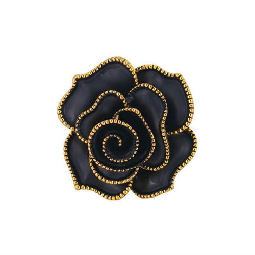 Antique style fashion flower jewels personalized black rose brooch for women
